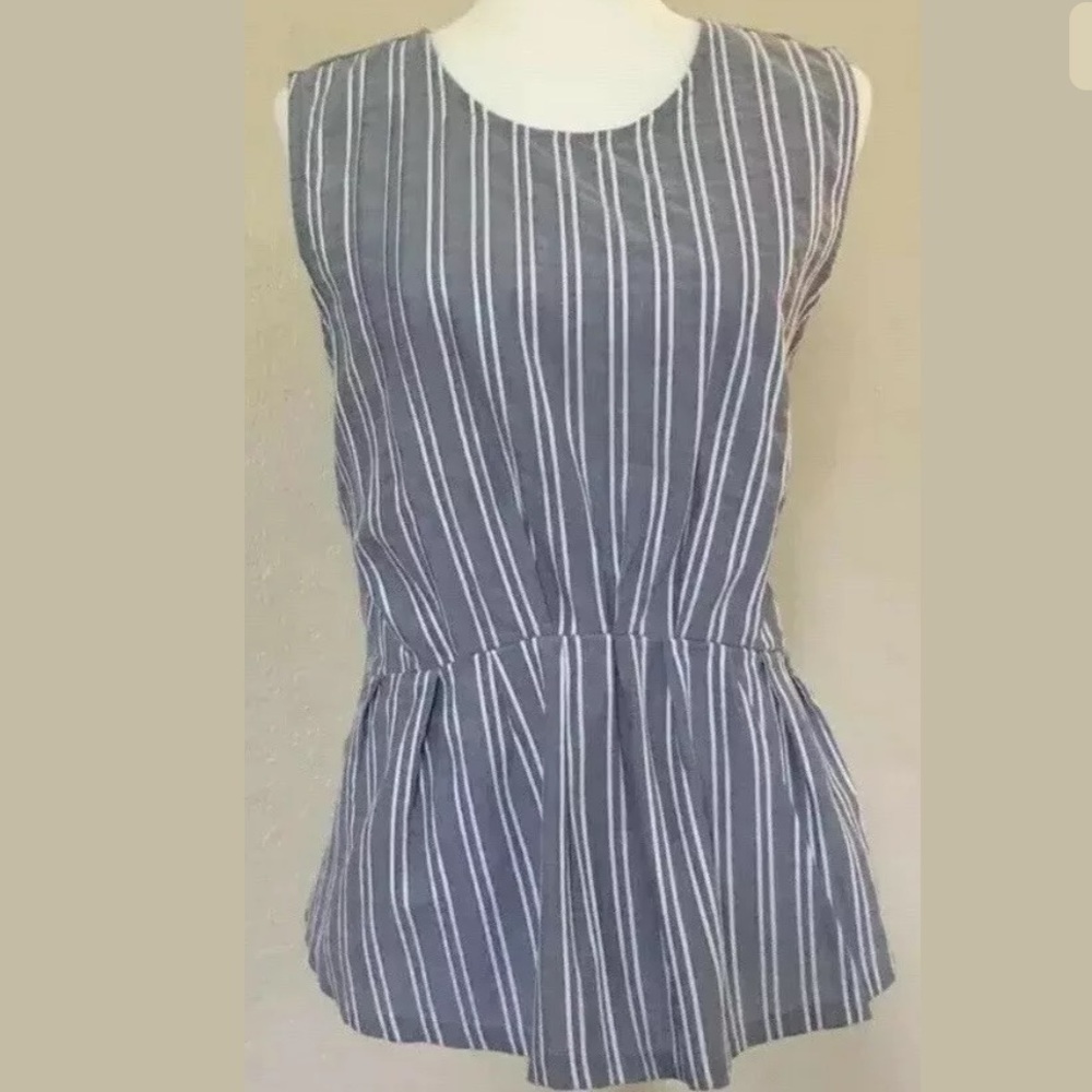 J,CREW Ladies stripe sleeveless top LARGE